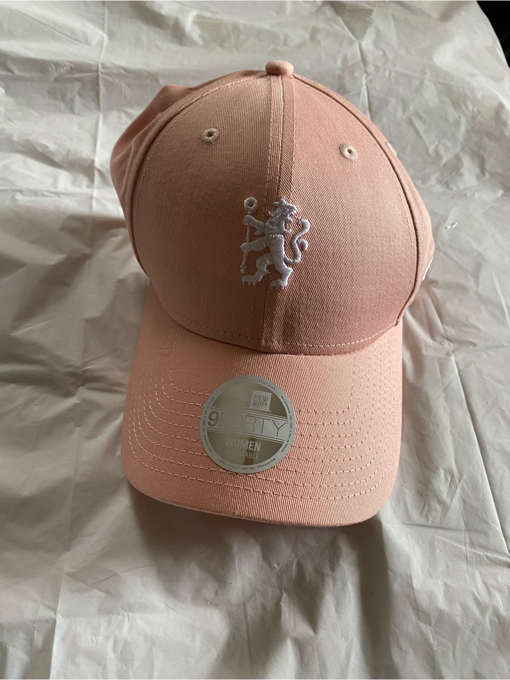 Embroidered Lion Baseball Cap - Blush Pink